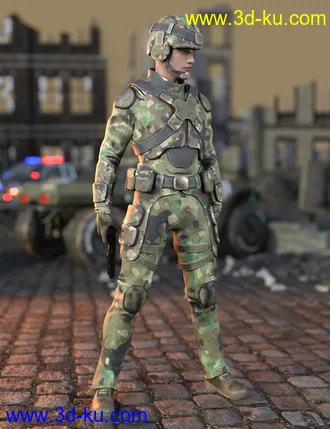 3D打印模型Assault Soldier Outfit for Genesis 8 Male(s)的图片