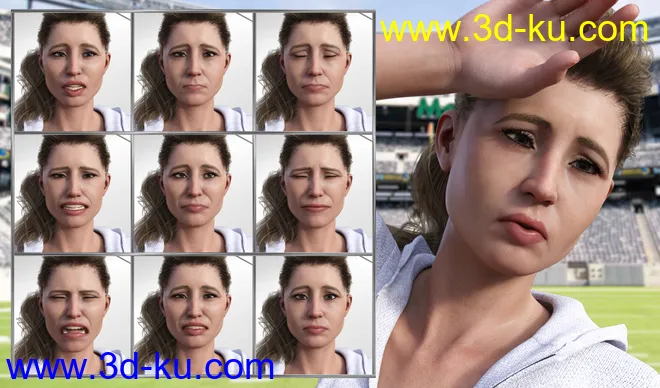 Athletic Life - Expressions for Genesis 8 Female and Jenni 8模型的图片2