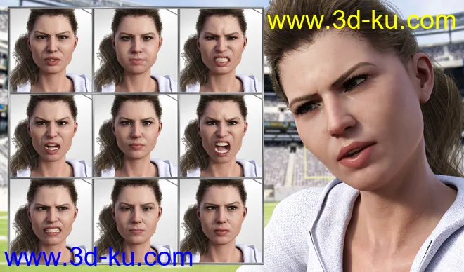 Athletic Life - Expressions for Genesis 8 Female and Jenni 8模型的图片3