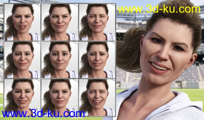 Athletic Life - Expressions for Genesis 8 Female and Jenni 8模型的图片4