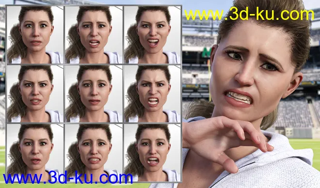 Athletic Life - Expressions for Genesis 8 Female and Jenni 8模型的图片5