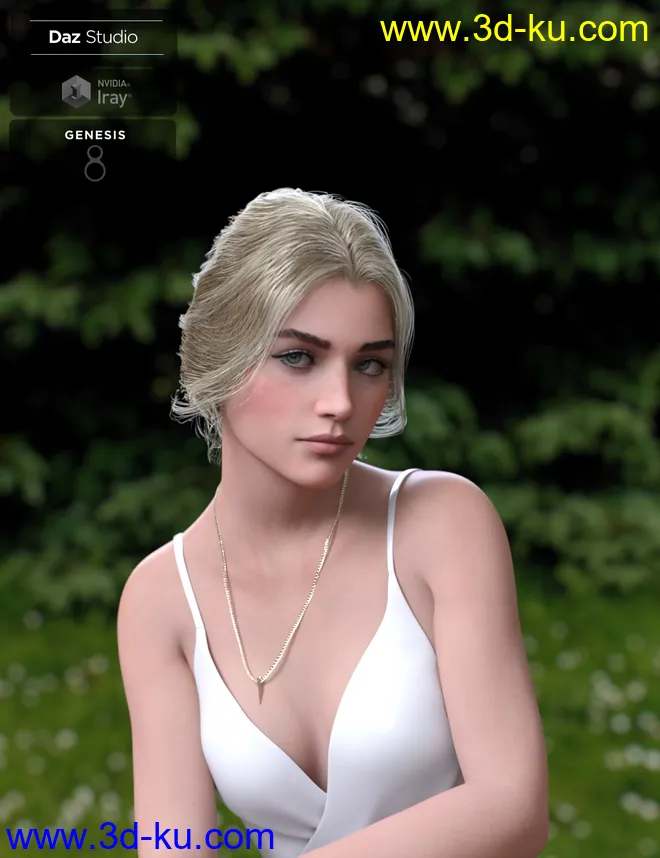 Aurelia Bun Hair for Genesis 8 Female(s)模型的图片3