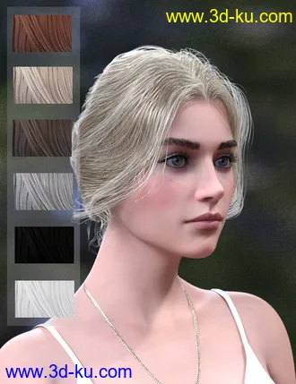 3D打印模型Aurelia Bun Hair for Genesis 8 Female(s)的图片