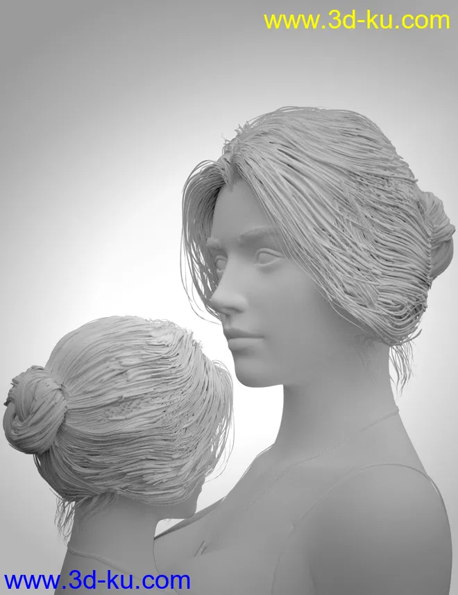 Aurelia Bun Hair for Genesis 8 Female(s)模型的图片10
