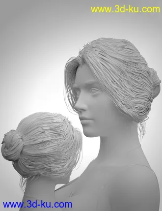 3D打印模型Aurelia Bun Hair for Genesis 8 Female(s)的图片