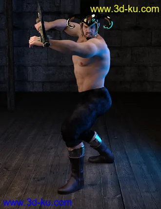 3D打印模型Axe Warrior Poses for Genesis 8 Male的图片