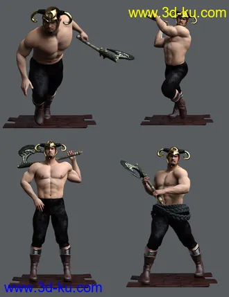 3D打印模型Axe Warrior Poses for Genesis 8 Male的图片
