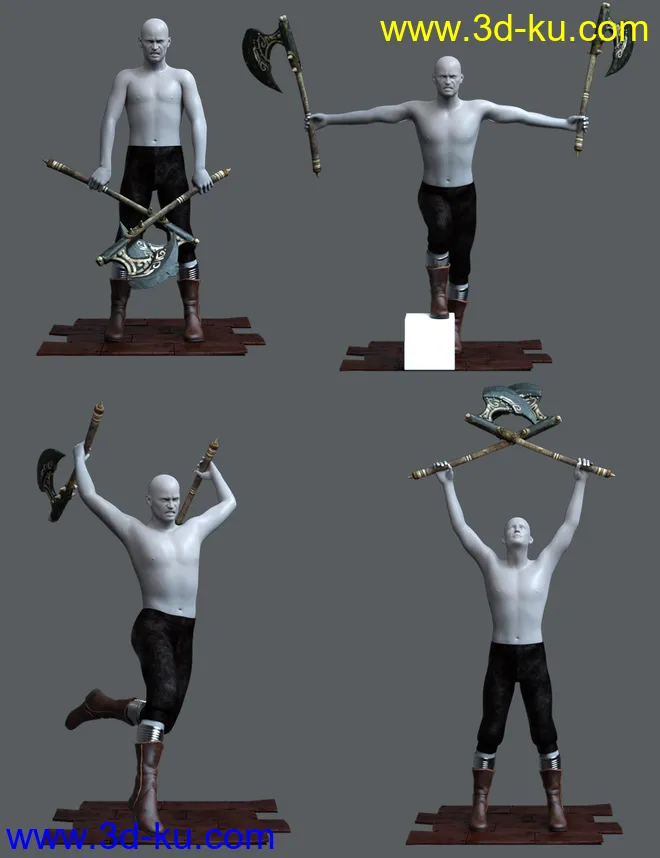 Axe Warrior Poses for Genesis 8 Male模型的图片5