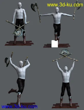 3D打印模型Axe Warrior Poses for Genesis 8 Male的图片