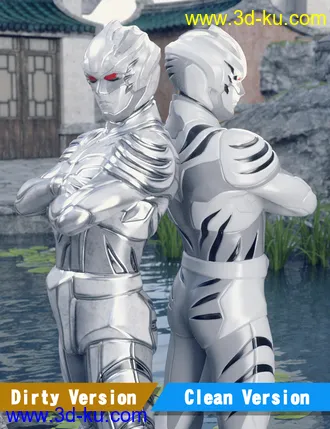 3D打印模型BaiHu - The White Tiger Outfit for Genesis 8 Male的图片