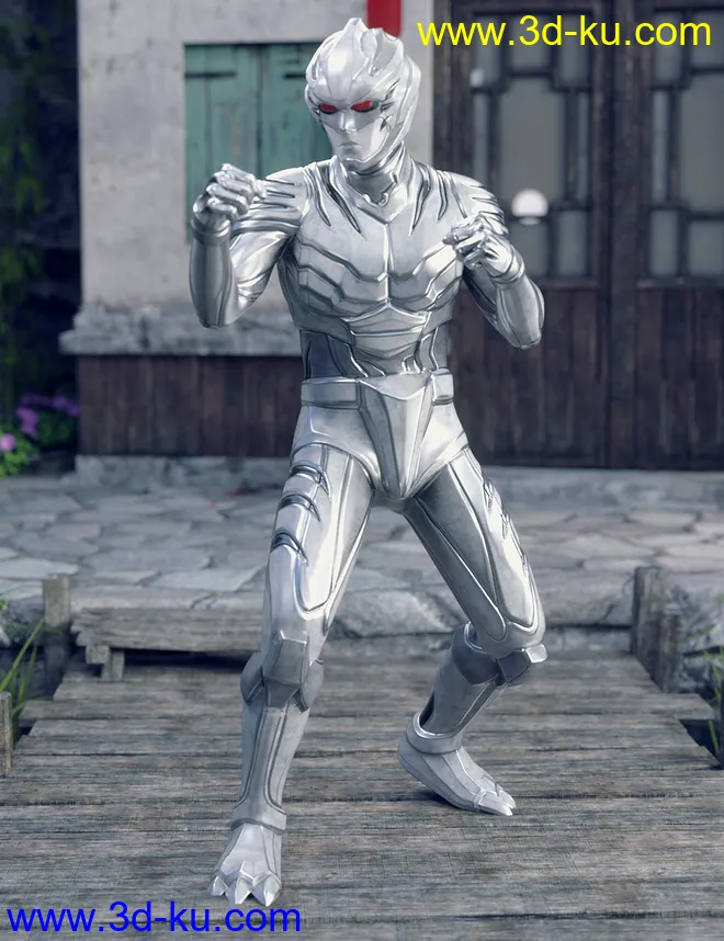 BaiHu - The White Tiger Outfit for Genesis 8 Male模型的图片4
