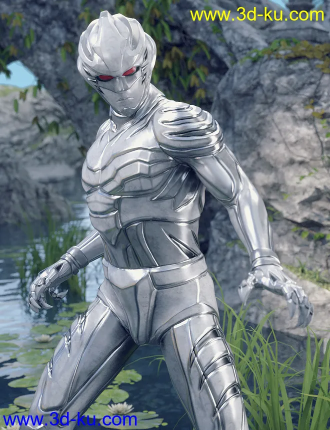 BaiHu - The White Tiger Outfit for Genesis 8 Male模型的图片5