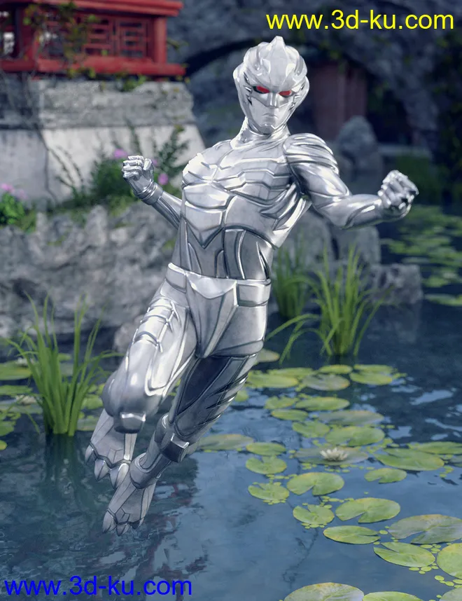 BaiHu - The White Tiger Outfit for Genesis 8 Male模型的图片8