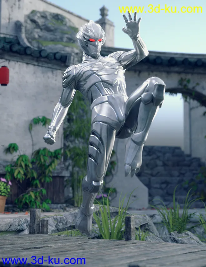 BaiHu - The White Tiger Outfit for Genesis 8 Male模型的图片9
