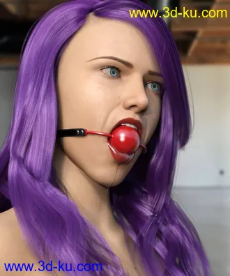3D打印模型Ball Gag with Drool For Genesis 8 Female的图片
