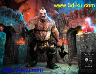 3D打印模型Battle Ready for Ogre HD and Genesis 3 and 8 Male(s)的图片