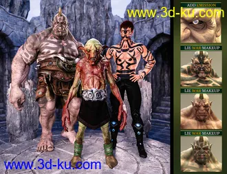 3D打印模型Battle Ready for Ogre HD and Genesis 3 and 8 Male(s)的图片