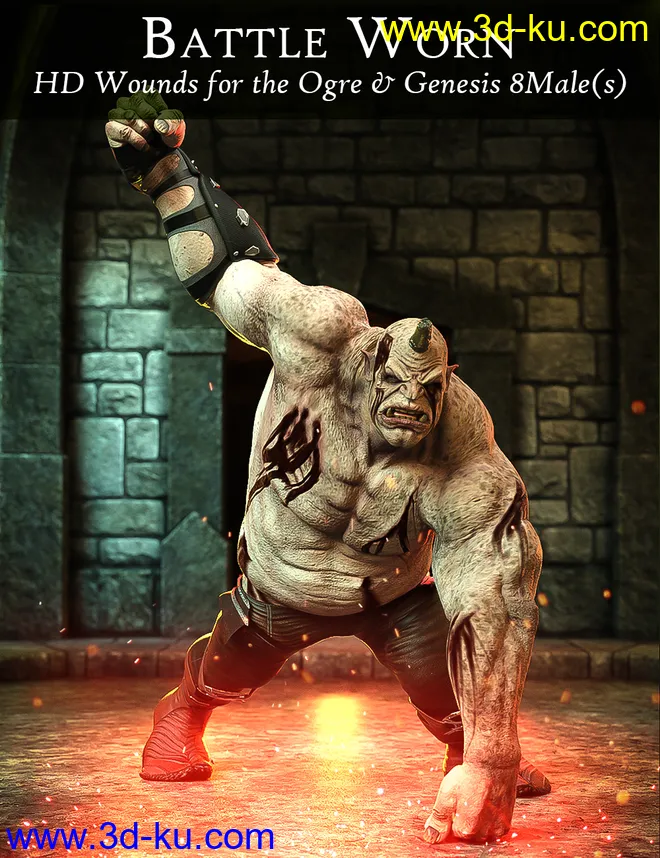 Battle Worn for Ogre HD and Genesis 8 Male(s)模型的图片1