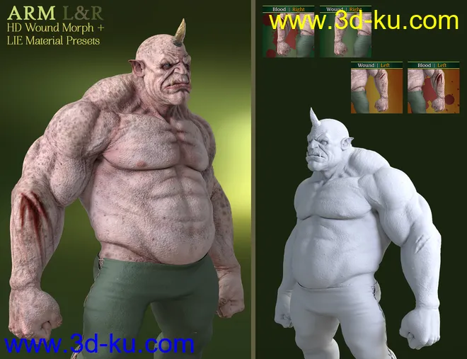 Battle Worn for Ogre HD and Genesis 8 Male(s)模型的图片6
