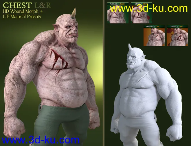 Battle Worn for Ogre HD and Genesis 8 Male(s)模型的图片9