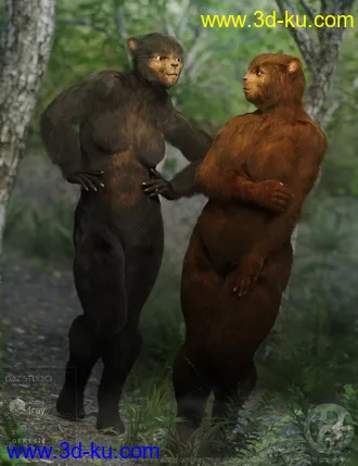 3D打印模型Bear Clan with dForce Hair for Genesis 8 Female的图片