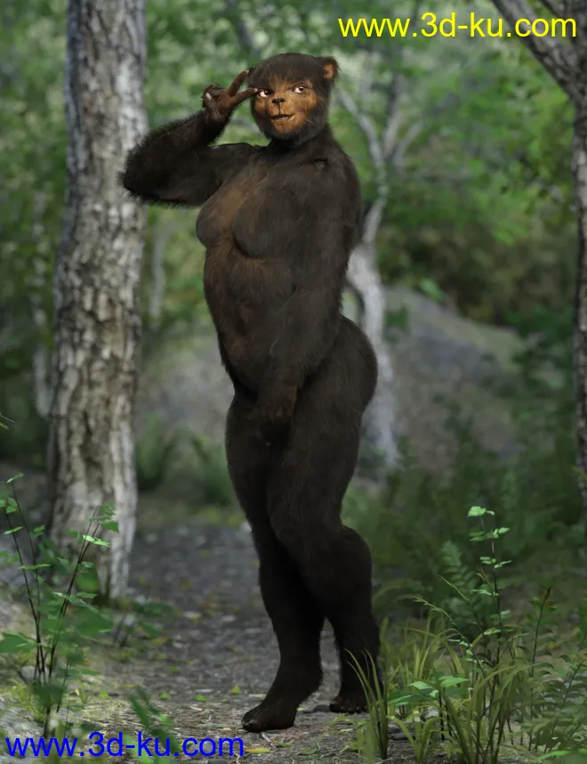 Bear Clan with dForce Hair for Genesis 8 Female模型的图片2