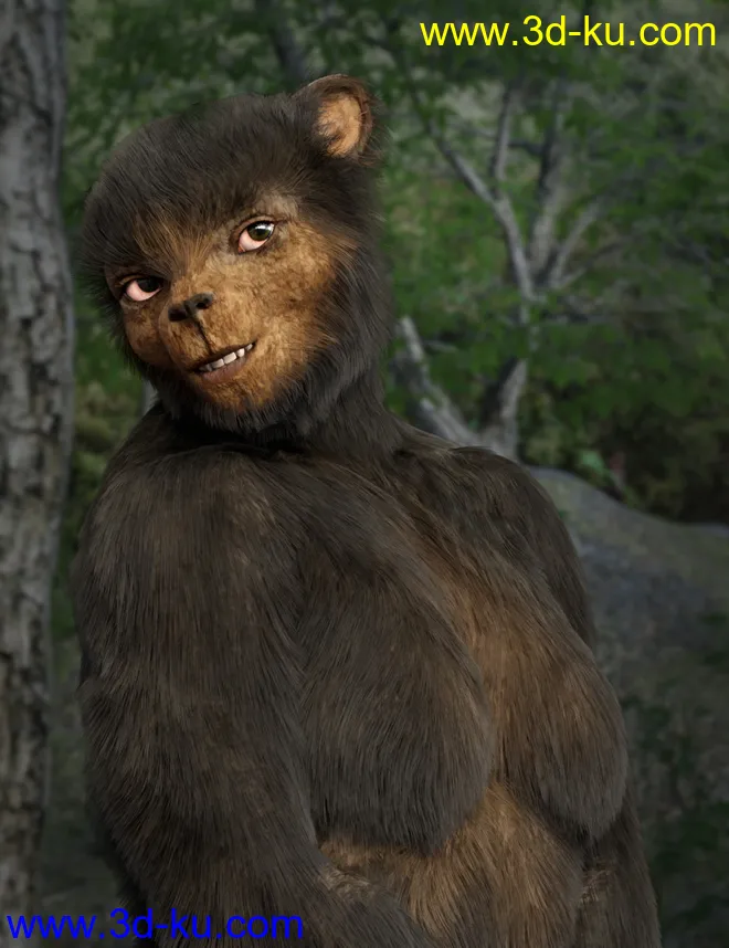 Bear Clan with dForce Hair for Genesis 8 Female模型的图片4