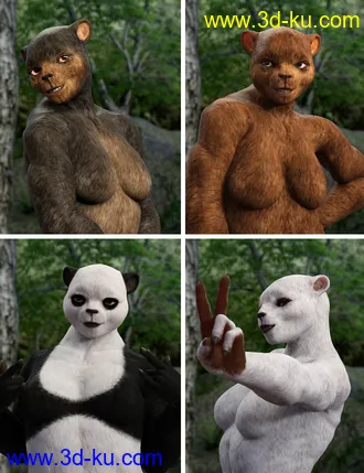 3D打印模型Bear Clan with dForce Hair for Genesis 8 Female的图片