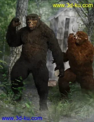 3D打印模型Bear Clan with dForce Hair for Genesis 8 Male的图片