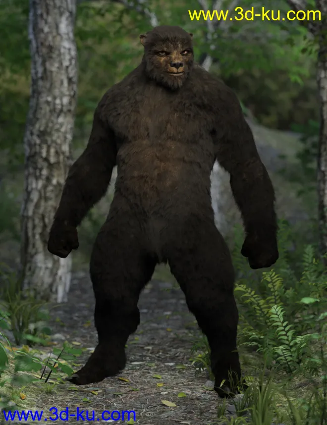 Bear Clan with dForce Hair for Genesis 8 Male模型的图片2