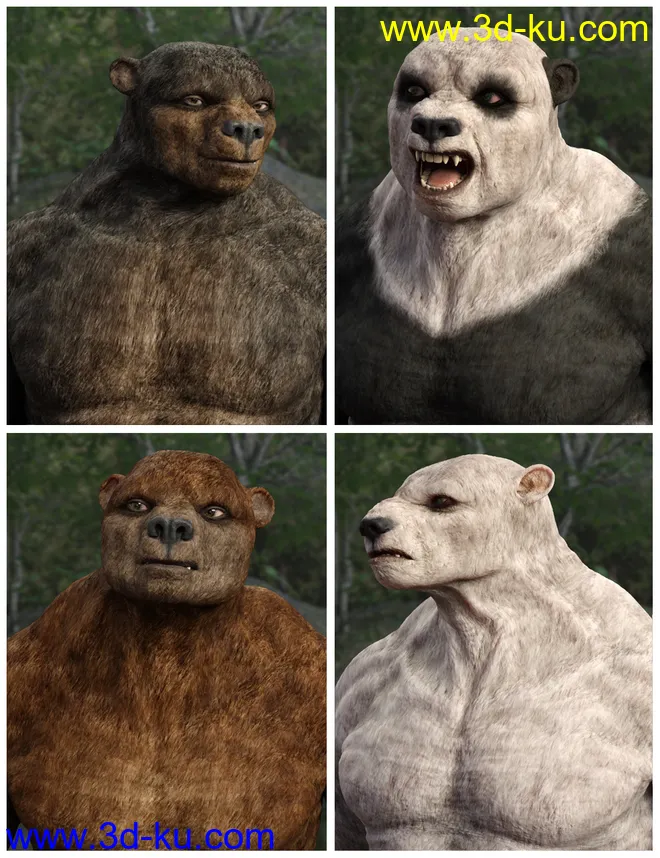 Bear Clan with dForce Hair for Genesis 8 Male模型的图片8