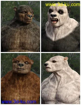 3D打印模型Bear Clan with dForce Hair for Genesis 8 Male的图片