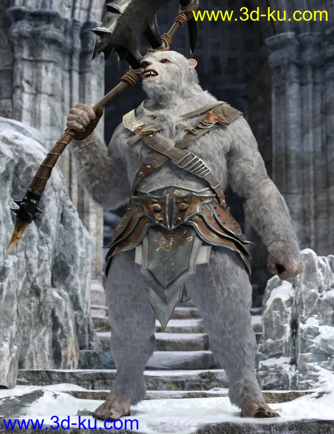 Bear Clan with dForce Hair for Genesis 8 Male模型的图片9