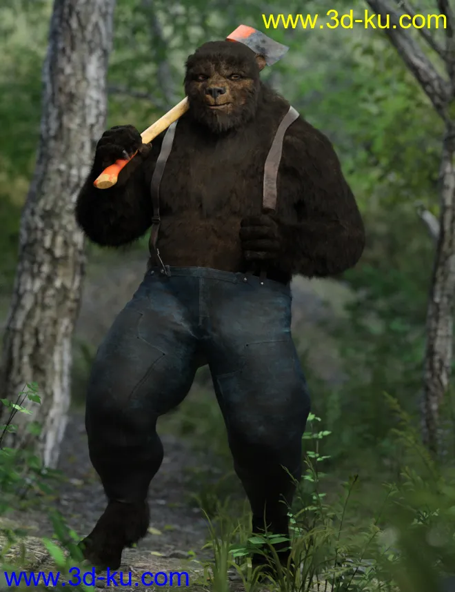 Bear Clan with dForce Hair for Genesis 8 Male模型的图片11