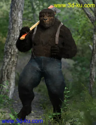 3D打印模型Bear Clan with dForce Hair for Genesis 8 Male的图片