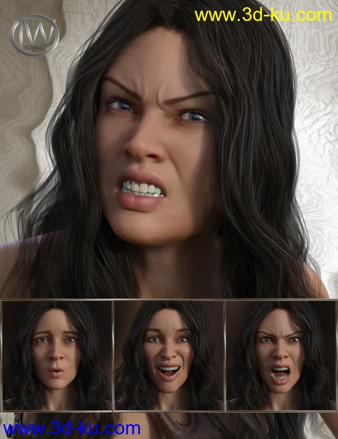 Beautiful Warrior - Expressions for Genesis 8 Female and Gia 8模型的图片1