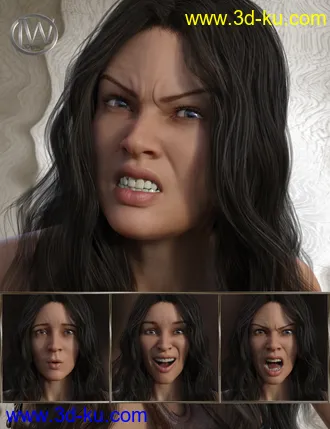 3D打印模型Beautiful Warrior - Expressions for Genesis 8 Female and Gia 8的图片