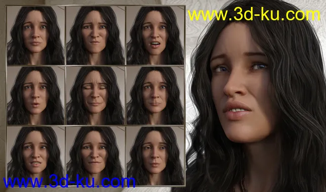Beautiful Warrior - Expressions for Genesis 8 Female and Gia 8模型的图片3
