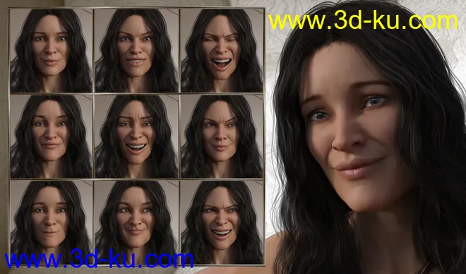 Beautiful Warrior - Expressions for Genesis 8 Female and Gia 8模型的图片5