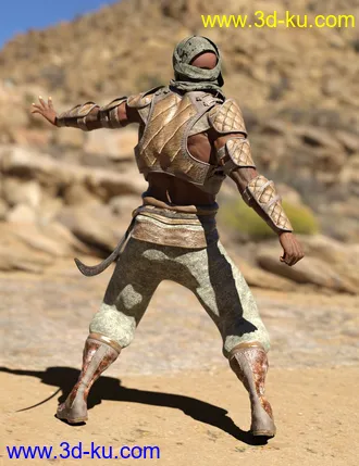 3D打印模型Bedu Desert Warrior Outfit for Genesis 8 Male(s)的图片
