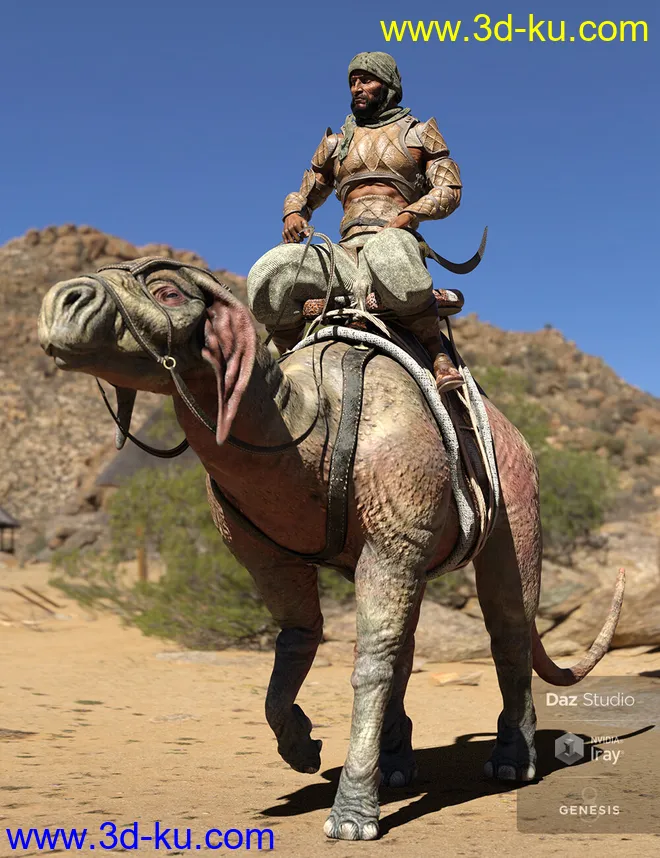 Bedu Desert Warrior Outfit for Genesis 8 Male(s)模型的图片5