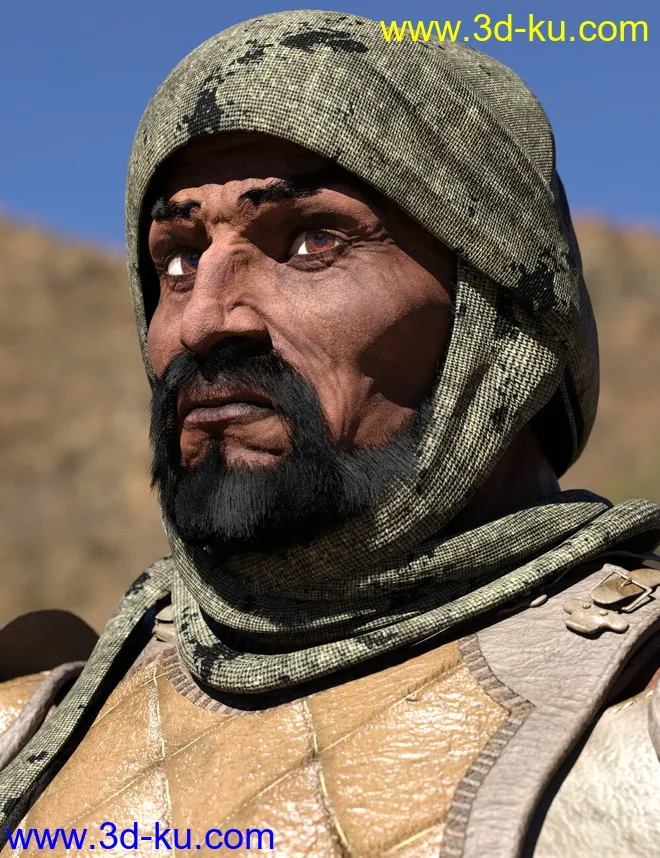 Bedu Desert Warrior Outfit for Genesis 8 Male(s)模型的图片6