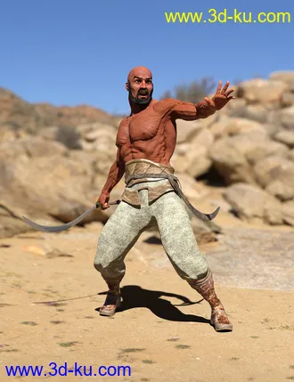 3D打印模型Bedu Desert Warrior Outfit for Genesis 8 Male(s)的图片
