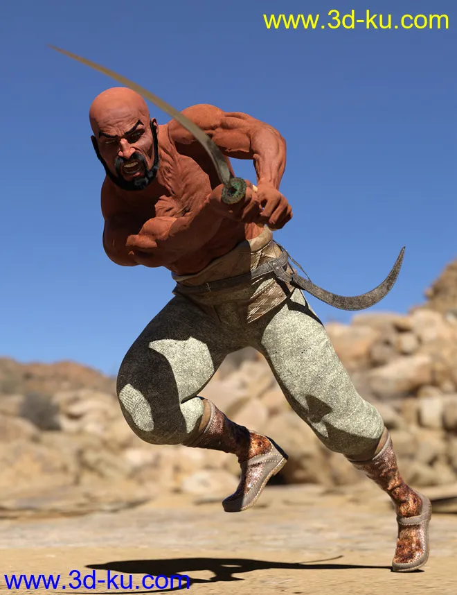Bedu Desert Warrior Outfit for Genesis 8 Male(s)模型的图片8
