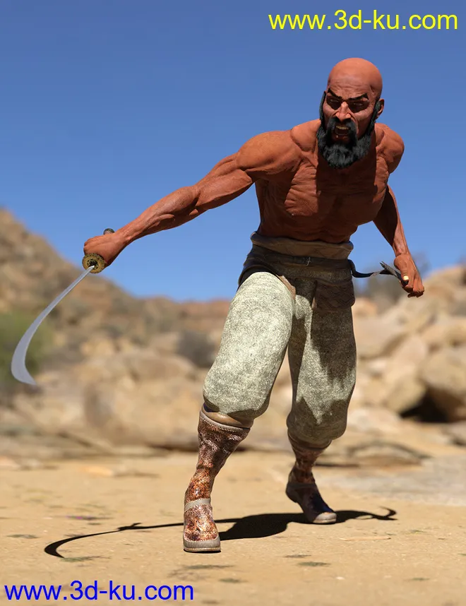 Bedu Desert Warrior Outfit for Genesis 8 Male(s)模型的图片10