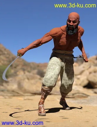 3D打印模型Bedu Desert Warrior Outfit for Genesis 8 Male(s)的图片