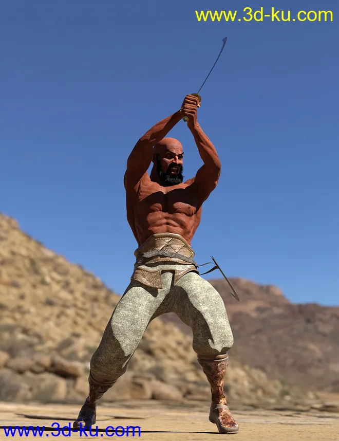 Bedu Desert Warrior Outfit for Genesis 8 Male(s)模型的图片11