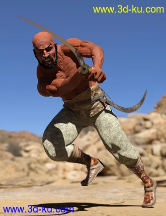 3D打印模型Bedu Desert Warrior Outfit for Genesis 8 Male(s)的图片