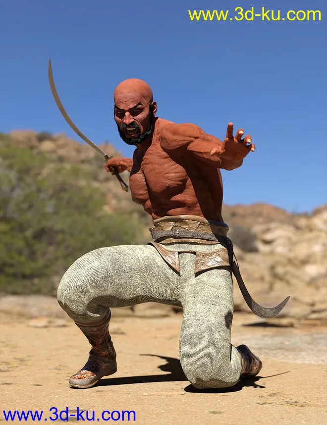 Bedu Desert Warrior Outfit for Genesis 8 Male(s)模型的图片15