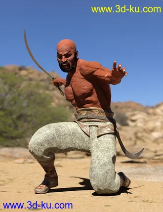 3D打印模型Bedu Desert Warrior Outfit for Genesis 8 Male(s)的图片